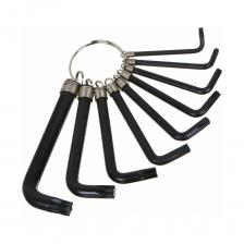 Набор ключей РОКОТ TORX 9 предметов 657-120 используется для работ с крепежом в процессе ремонта и монтажа. Ключи выполнены из высококачественной стали, благодаря чему инструменты отличаются прочностью и долговечностью. Специальное покрытие исключает возникновения коррозии. Ключи поставляются на специальном кольце для удобства хранения.