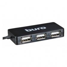 Контроллеры, порты, USB-Hub , Dock.Station Buro Разветвитель USB 2.0 4порт. черный (389734) [BU-HUB4-U2.0-SLIM]