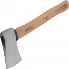 Кованый топор Denzel 21887 американского типа, с полотном весом 900 г и буковой рукояткой, предназначен для рубки и тесания древесины любых пород. Подходит для бытового и профессионального применения, также будет полезен любителям походов, охотникам и рыболовам — благодаря компактным размерам топор удобно брать с собой.