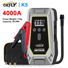 GKFLY 4000A Автомобильный стартер Портативный внешний аккумулятор Воздушный компрессор 150 PSi Накачка шин Автоматический портативный аккумуляторный стартер для автомобилей