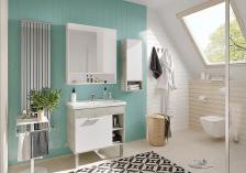 Комплект мебели Aquaton Флай 80 белый-светлое дерево