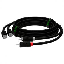 Greenconnect GCR Кабель 3.0m аудио 2 х RCA / 2 х RCA, черный (ARR22) [GCR-54130]