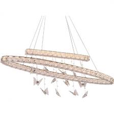 Подвесной хрустальный светильник светодиодный с бабочками Newport 8120 8120/120 oval chrome