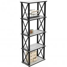 Стеллаж Эвент станет прекрасным украшением любого интерьера. Благодаря универсальности на его полках можно разместить сувениры, украшения, аксессуары, цветы или книги. Надежность. Прочный стальной каркас покрыт черной краской с фактурой под чугун. Стеллаж отличается простотой сборки. Фурнитура и инструкция прилагаются.