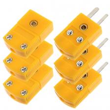 3-х комплектов адаптеров для термопары, штекерных и женских вилок, маленький желтый разъем типа K