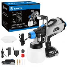 Краскопульт аккумуляторный DEKO SG20DK PRO, 20В, 1200 мл, 2x3.0Ач, цена за 1 шт.