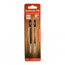 Пилки по дереву и ламинату для лобзика Т308B (2 шт; 115х90 мм; HCS; шаг 2.2 мм) Bohrer 37103082