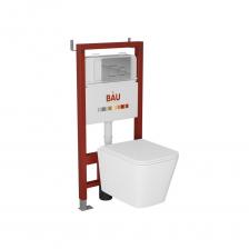 Комплект BAU 6 в 1: инсталляция BAU PRO, унитаз подвесной безободковый торнадо обратного потока Bau Stil Hurricane-2, сиденье дюропласт микролифт, кнопка смыва BAU Soul, хром. Рамная инсталляция BAU PRO для подвесного унитаза. Крепится в капитальную стену и пол. Подвод воды сверху. Диаметр слива: 10 см. Гарантия на инсталляцию 10 лет. Клавиша изготовлена из пластика и имеет серебристый цвет.