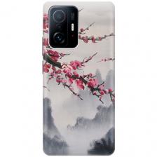 Силиконовый чехол Сакура на Xiaomi 11T / 11T Pro / Сяоми 11Т / 11Т Про