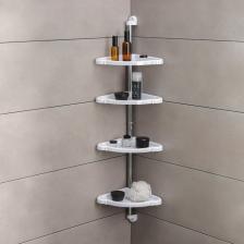 Полка угловая «Элансия», 24x24x98.2 см, 4-х ярусная, белая