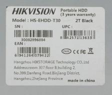 Внешний жесткий диск HDD Hikvision USB 3.0 2Tb HS-EHDD-T30 2T Black T30 2.5 черный