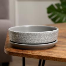 Горшок для цветов «Бонсай» керамический, с поддоном, для кактусов и суккулентов, 500 мл, серый