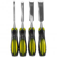 Набор стамесок-долот служит для выполнения столярных работ как в профессиональной сфере деятельности, так и в бытовых условиях. Инструменты предназначены для обработки деталей и заготовок из различных пород древесины. Стамеска-долото оснащена эргономичной рукояткой из ударопрочного пластика и резины, которая удобно лежит в ладони в процессе строгания. Особая конструкция рукоятки с полостью внутри между стержнем и телом обеспечивает демпфирование ударов.