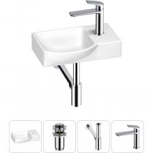 КЕРАМИЧЕСКАЯ РАКОВИНА Конструкция имеет эргономичное боковое отверстие для монтажа смесителя, удобна для мытья рук и гигиенических процедур. Свободное место в зоне крыла позволяет разместить мыльницу или стакан с зубными щетками. Защитное покрытие CeramicTop не впитывает грязь и известковый налет, устойчиво к красителям и сохранит исключительную белизну изделия на долгие годы. ДОННЫЙ КЛАПАН CLICK-CLACK Донный клапан из высококачественной латуни отличается прочностью, устойчив к коррозии и повреждениям. Заглушка клапана служит барьером от попадания мелких предметов в сливное отверстие раковины, а удобная разборная конструкция позволяет прочищать механизм от возможных загрязнений за считанные минуты. МЕТАЛЛИЧЕСКИЙ СИФОН Латунный сифон Drainage System обладает высокой устойчивостью к перепадам температур и давления. Декоративное покрытие не подвержено выцветанию и воздействию коррозии. Регулировка длины патрубка способствует беспроблемной установке при нестандартном расположении коммуникаций. ЛАТУННЫЙ СМЕСИТЕЛЬ ДЛЯ РАКОВИНЫ Литой корпус смесителя из латуни выдерживает перепады давления и противостоит гидроударам. Регулируемый аэратор Neoperl с технологией AIRflow? позволяет скорректировать направление потока, уменьшает разбрызгивание и приглушает шум воды. Прочные гибкие шланги из каучука в металлической оплетке и качественная опрессовка INNOpex обеспечивают герметичность соединений.