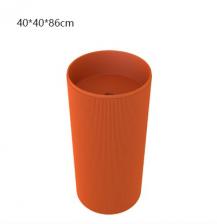 Белый круглый умывальник из камня