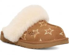 Шлепанцы UGG Kids Cozy II Iridescent Stars, цвет Chestnut/Gold Iridescent