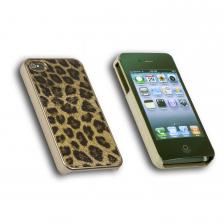 IP4-CR-GD-BW Чехол-панель iCover Combi Case Leopard для Apple iPhone 4/4S, желтый (пластик, кожа) + защитная пленка