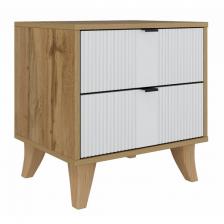 Тумба прикроватная Woodville Лорена дуб вотан / белый арт.582150