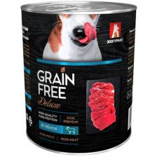 Зоогурман Grain Free Deluxe влажный корм для собак, беззерновой с ягненком, кусочки в желе, в консервах - 350 г повседневный беззерновые для взрослых с ягненком для всех пород консервы (в железной банке) Российский корм 1 уп. х 12 шт. х 4.2 кг