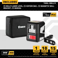 DEKO 2-линейный лазерный уровень красный/зеленый