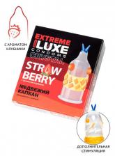 Презерватив стимулирующий Luxe Extreme Медвежий капкан Клубника, 1 шт