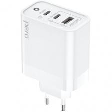 Сетевое зарядное устройство PERO TC14, USB-A, 2xUSB-C, 48Вт, 3A, белый [тс14w]