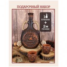 Кувшин керамический для вина с рюмками