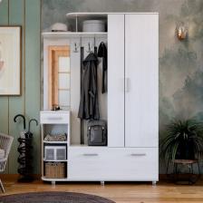 Прихожая «Барселона - 2», 1450x340x2110 мм, цвет белый рамух