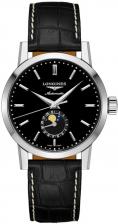 Longines Heritage 1832 Черный циферблат Черный кожаный ремешок Мужские часы L4.826.4.52.0
