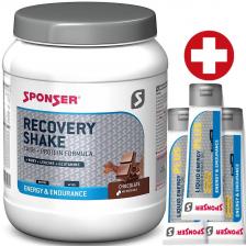 Восстановление SPONSER RECOVERY SHAKE + 3 x LIQUID ENERGY PLUS 70 г 900 г + 3 геля, Шоколад