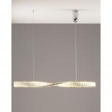 Подвесной светильник Asti в современном стиле. Металлический каркас дополнен вставками из прозрачного хрусталя, которые создают изумительную игру света при освещении. Стильный дизайн светильника дополнит любой современный интерьер. С площадью освещения 10 кв. м. светильник станет идеальным выбором для больших комнат, а также для обеденной зоны или зала. В качестве источника света используется LED-лента мощностью 24 Вт. При необходимости высоту светильника можно отрегулировать с помощью подвесной цепи.