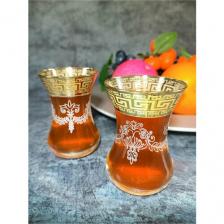 Подарочный набор турецких стаканов для чая / кофе, Армуды с алмазной гравировкой PROMSIZ Барокко / 125 мл, 6 шт.