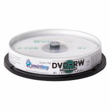 Диски для многократной записи SMARTBUY DVD-RW, 4.7 Гб, 4х, 10шт, кейк-бокс (SBDV-RW10)/20, цена за 1 упак