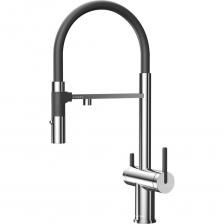 Гибкий излив из силикона.Обеспечивает оптимальный диапазон движения. Надёжная фиксация. Крепление гибкого излива с помощью магнитного держателя. 2 режима подачи воды. Мощная струя и деликатный душ. Отдельный аэратор для питьевой воды. Питьевая и водопроводная вода не смешиваются. Ручка открытия питьевой воды. Отдельное управление открытием потока питьевой воды.