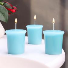 Набор свечей ароматических Turquoise sky, бирюзовое небо, 3 шт., 5x4.5 см