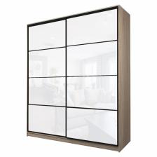 Шкаф - купе Max-МШ-23-6-20/2-22, 2000x600x2300 мм, цвет дуб сонома/стекло белое