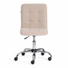 Кресло офисное для оператора FIESTA, без подлокотников, на колёсиках, флок, цвет бежевый