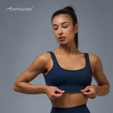 Топ спортивный в рубчик женский ONLYTOP, размер S, синий