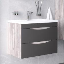 Тумба с раковиной Grossman Талис 70 бетон пайн, графит