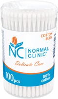 Ватные палочки в круглой пластиковой упаковке "Delicate Care" Normal Clinic, 100 шт