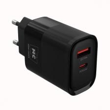 Сетевое зарядное устройство More Choice 1USB+1Type-C 3.0A PD 20W+ QC3.0 NC81a Black