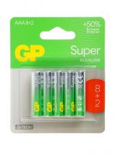 Батарейка алкалиновая GP Super, AAA, LR03-10BL, 1.5 В, 8+2 шт.