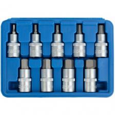 Набор головок 1/2" со вставкой шестигранной, длина 55 мм, 9 пр.
