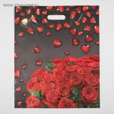 Пакет «Мармеладные сердечки», полиэтиленовый с вырубной ручкой, 60 мкм, 38x45 см