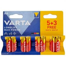 Батарейка Varta LONGLIFE MAX POWER (MAX TECH) LR6 AA BL8 Alkaline 1.5V (4706)