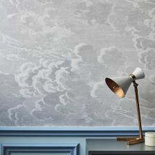 Обои в скандинавском стиле с изображением облаков, серые облака в скандинавском стиле (без металла), настенная бумага Nuvolette