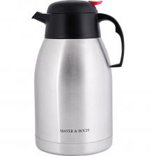 Термос выполнен из качественной нержавеющей стали, которая не вступает в реакцию с содержимым термоса и не изменяет вкусовых качеств напитка. Двойная стенка из нержавеющей стали сохраняет температуру на более длительный срок. Вакуумный закручивающийся клапан предохраняет от проливаний, а удобная кнопка-дозатор избавит от необходимости каждый раз откручивать крышку. Данная модель термоса прочная, долговечная и в тоже время легкая. Стильный металлический термос понравится абсолютно всем и впишется в любой интерьер кухни. Легко и просто моется.