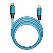Кабель для зарядки и передачи, супертолстый BOLD TYPE C - LIGHTNING синий, 3А, TPE, 1 м, Smartbuy, цена за 1 шт