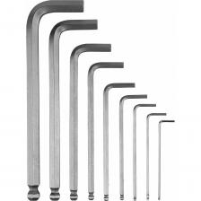 Набор удлиненных имбусовых ключей Denzel HEX 2-12 мм, CRV, с шаром, 9 шт. 12365 предназначен для работы с крепежами, оснащенными шлицами HEX . Благодаря Г-образной форме ключи позволяют действовать в труднодоступных местах и экономить усилия при монтаже и демонтаже крепежей. Набор пригодится при сборке мебели, для ремонта велосипедов и различного оборудования.