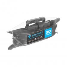 Силовой удлинитель TOPFORT на каркасе. Предназначен для подключения электрооборудования к сети. Удобен при работе с приборами, находящимися удаленно от стационарной розетки: газонокосилки, электрические пилы, триммеры или электродрели. Данный удлинитель можно использовать на открытом воздухе, стройках и в быту. Преимущества изделия: Розетка снабжена влагозащищенной защитной крышкой по стандарту IP44; Удобен при работе с приборами, находящимися удаленно от стационарной розетки; Провод устойчив к механическим повреждениям; Удобно хранить и транспортировать, благодаря компактным размерам.